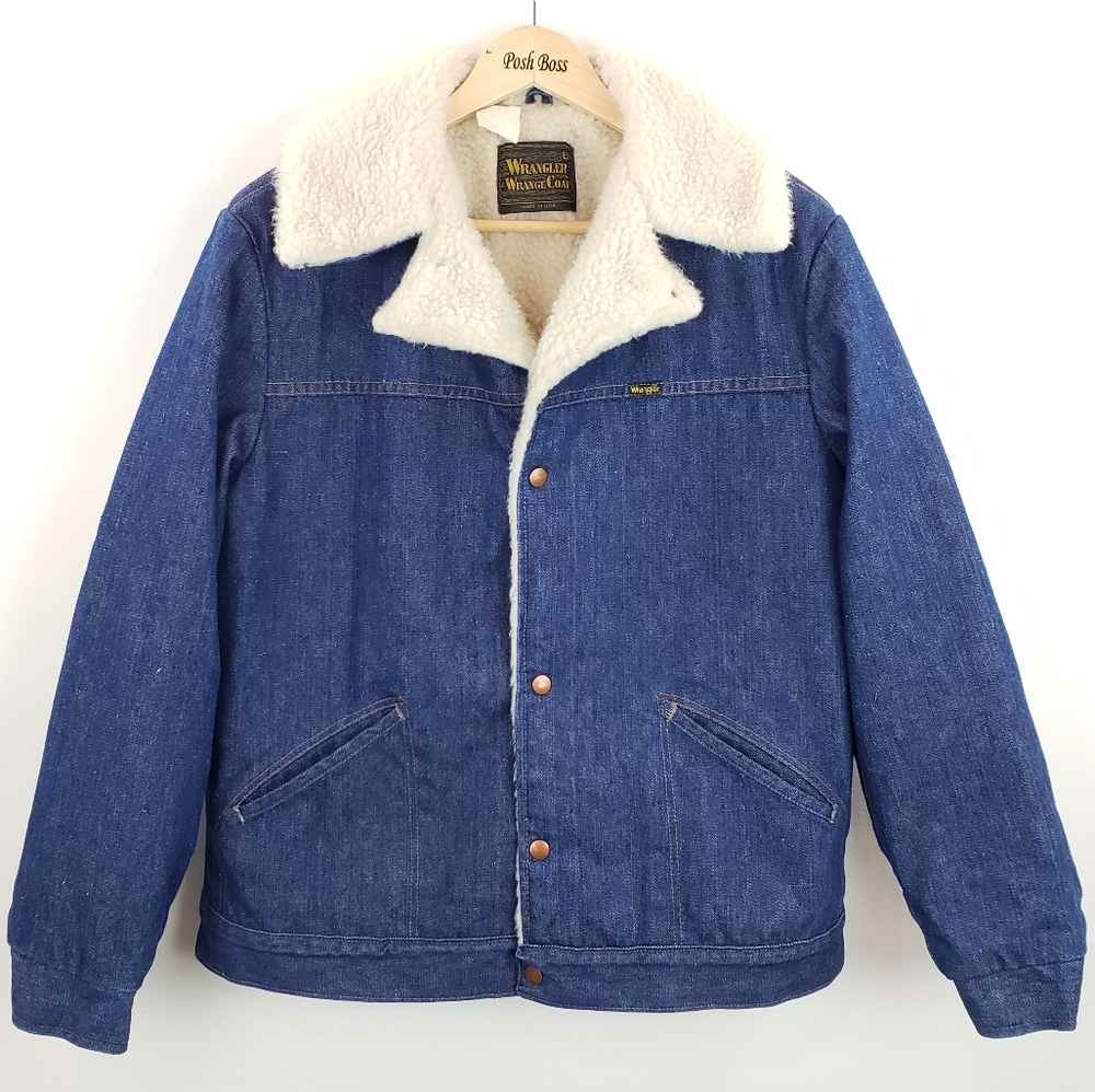 Vintage Wrangler Denim Sherpa Trucker Jacket